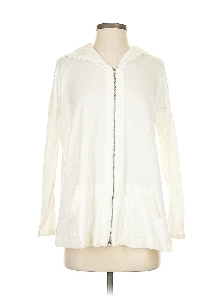 Pre-owned Cabi Zip Up Hoodie In White
