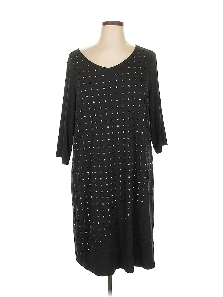 Catherines Stars Black Casual Dress Size 0X - photo 1