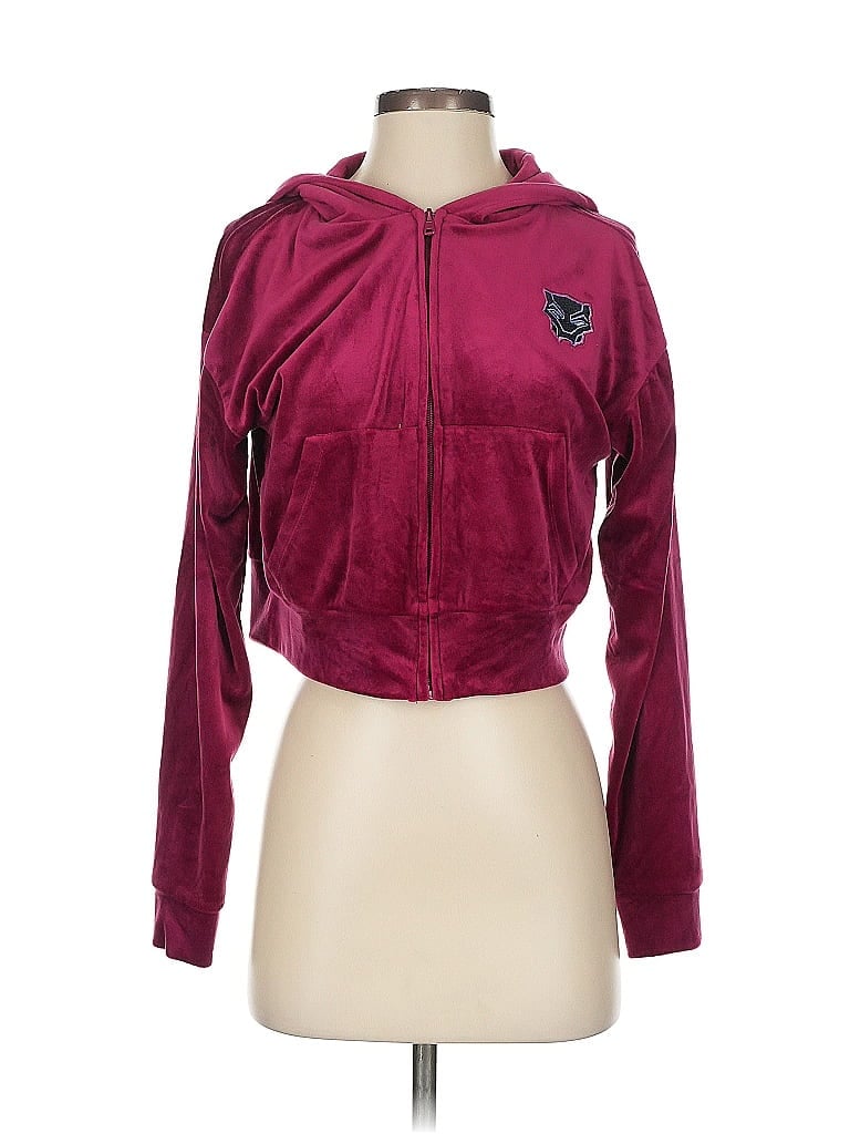 Pre-owned Black Panther Zip Up Hoodie In Burgundy
