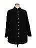 Roaman's 100% Rayon Black 3/4 Sleeve Button-Down Shirt Size 18 - photo 1