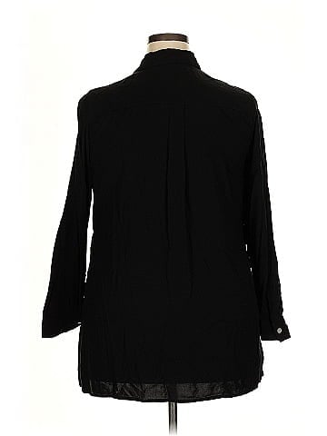 Roaman's 3/4 Sleeve Button-Down Shirt (view 2)