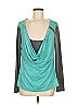 Unbranded 100% Polyester Teal Green Long Sleeve Top Size M - photo 1