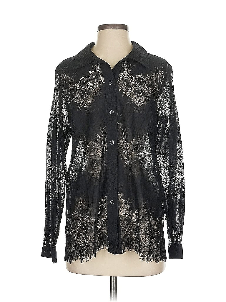 Pre-owned Cabi Long Sleeve Blouse In Black