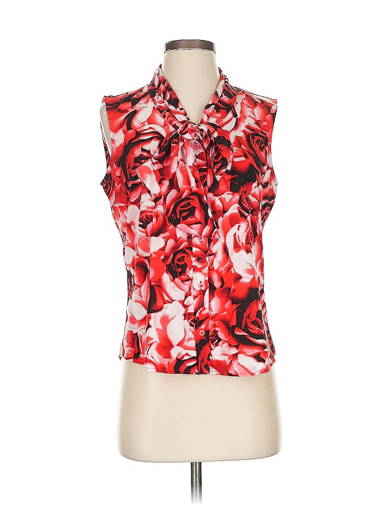 Pre-owned Calvin Klein Sleeveless Blouse In Red