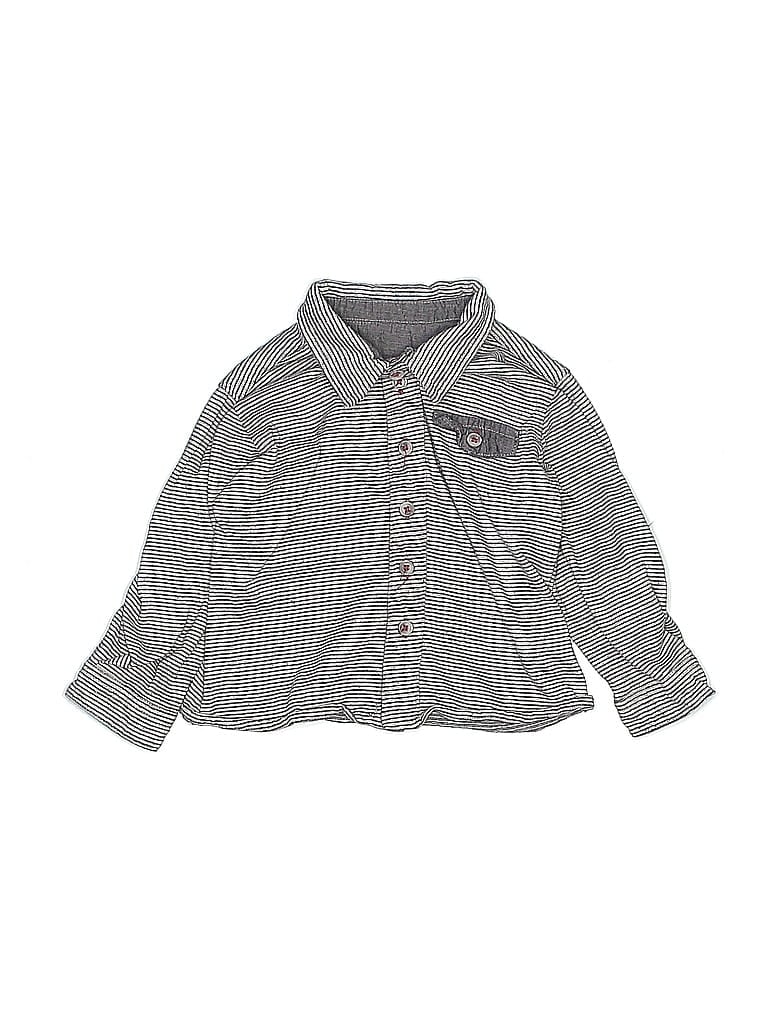 Pre-owned Hudson Kids' Long Sleeve Button Down Shirt In Gray
