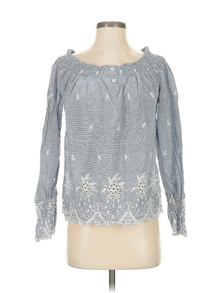 Pre-owned Karen Kane Long Sleeve Blouse In Gray