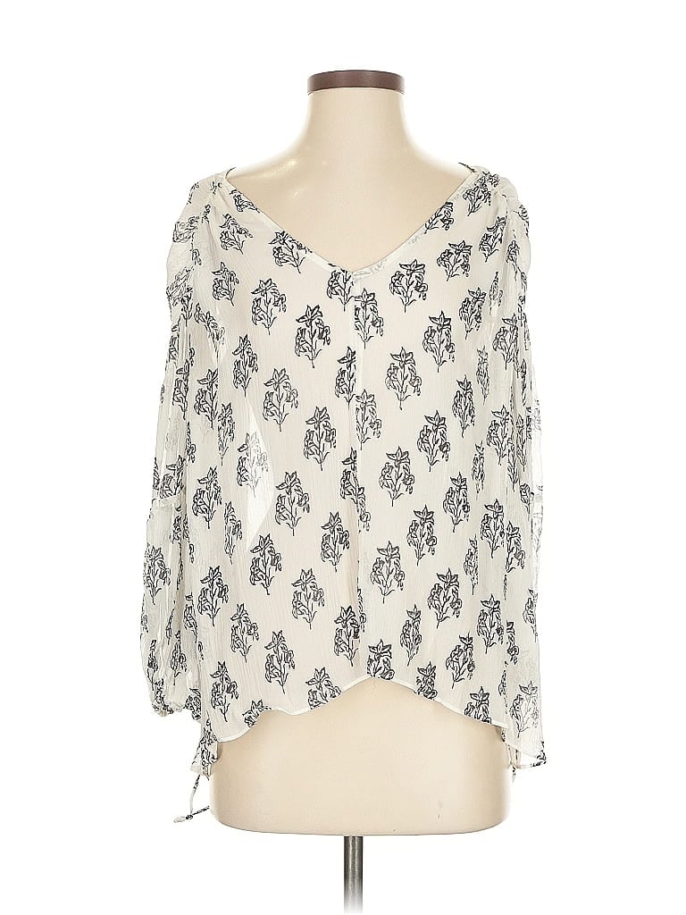 Pre-owned A.l.c 3/4 Sleeve Blouse In White