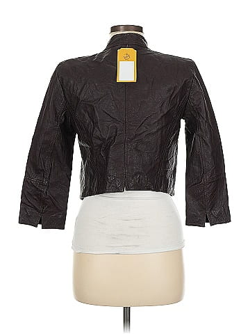 RACHEL Rachel Roy Classic Brown Leather Jacket Style (view 2)