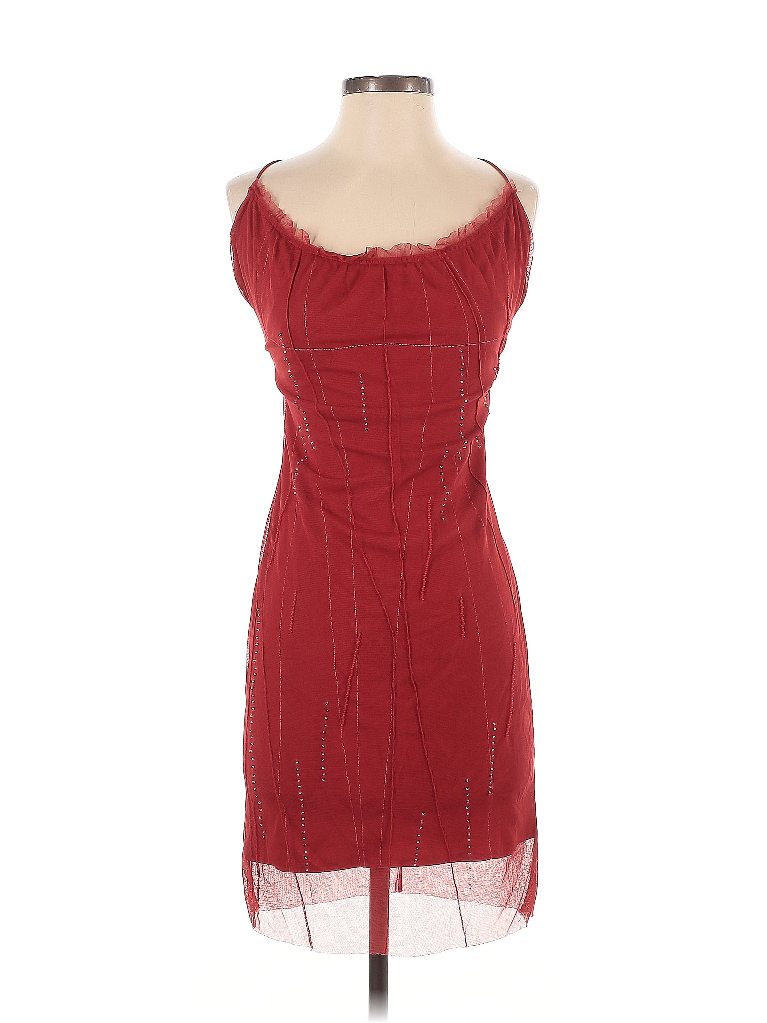 Max Studio 100% Nylon Burgundy Red Cocktail Dress Size XS