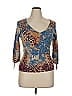 Alberto Makali Brown 3/4 Sleeve Top Size XL - photo 1