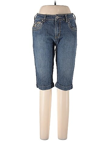 Vanilla Star Y2K Casual Blue Denim Knee Length Shorts (view 1)