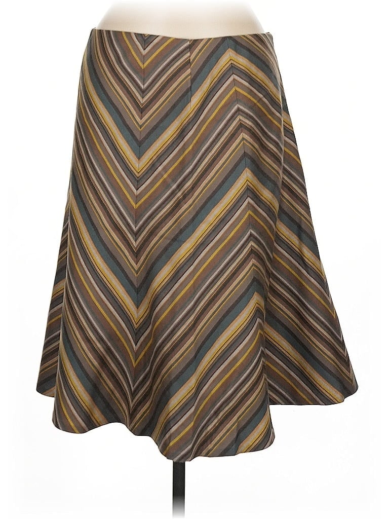 Akris Punto 100% Baumwolle Chevron-herringbone Brown Casual Skirt Size 8 - photo 1