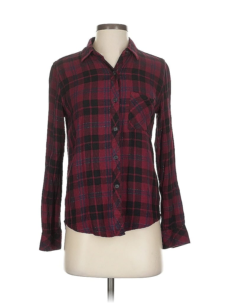 Pre-owned Rails Long Sleeve Button Down Shirt In Burgundy
