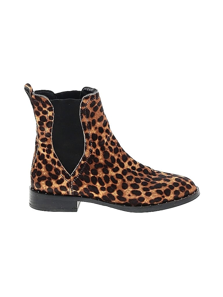Rebecca Minkoff Animal Print Brown Ankle Boots Size 7 1/2 - photo 1