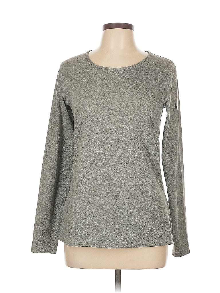 Click to view more detailed imagery on our partner's website Pre-owned Nike Long Sleeve Top Gray Crew Neck Tops