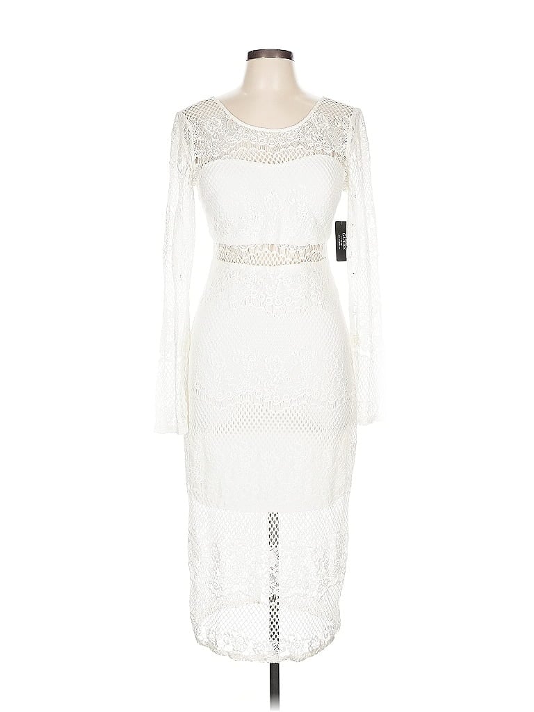 Pre-owned Guess Cocktail Dress In White