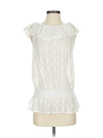 Lauren Jeans Co. White Lace Casual Top (view 1)