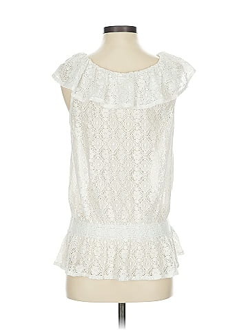Lauren Jeans Co. White Lace Casual Top (view 2)