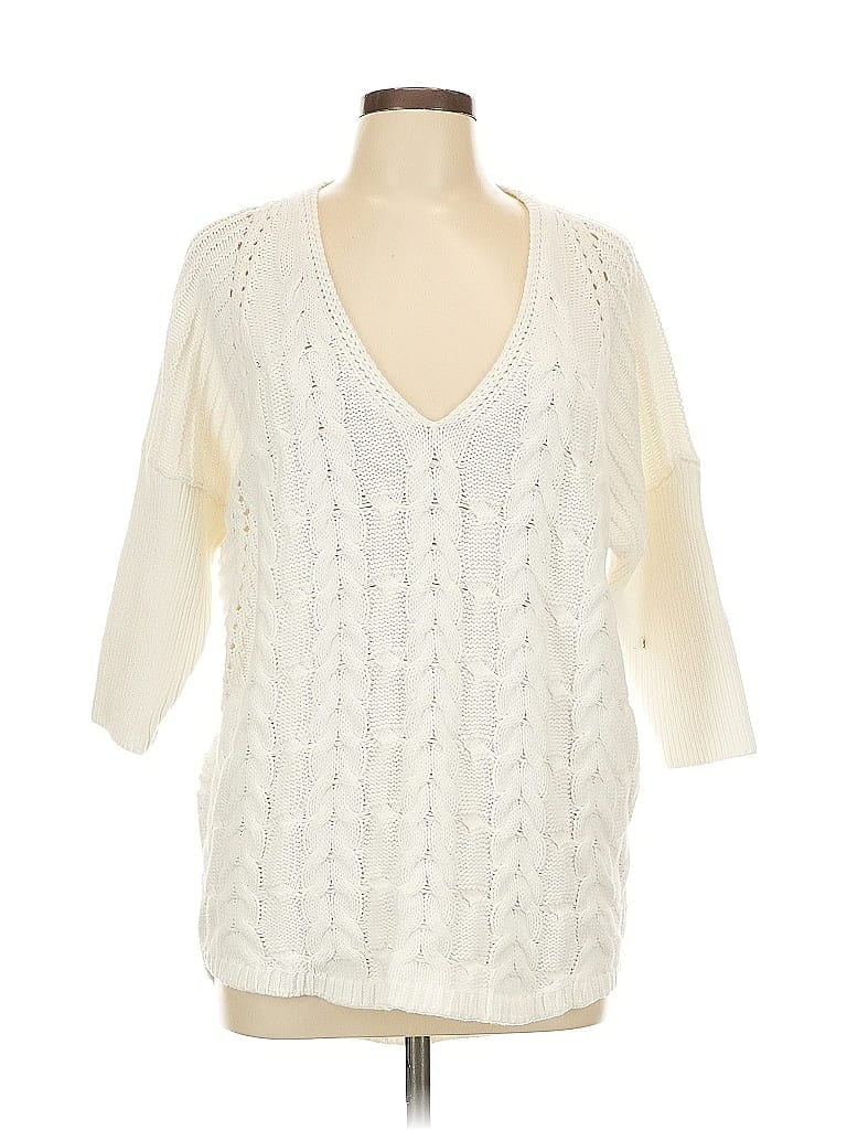 Pre-owned Express Pullover Sweater In White