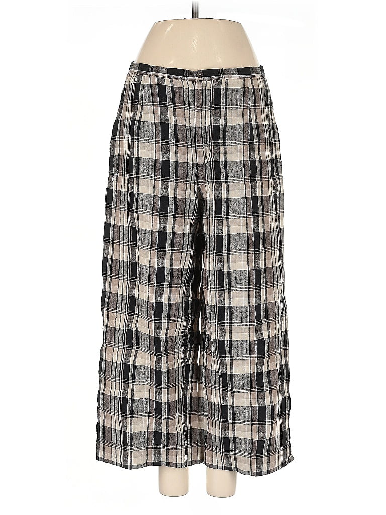 Chico's Design 100% Linen Plaid Gray Linen Pants Size Sm (0) - photo 1