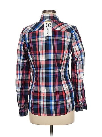 Tommy Hilfiger Plaid Blue Long Sleeve Shirt (view 2)