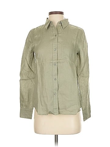 Ecru Long Sleeve Button-Down Shirt (view 1)
