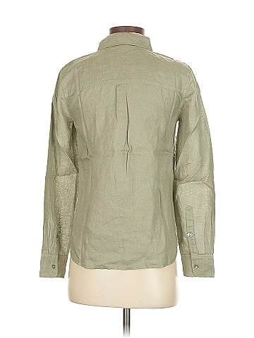 Ecru Long Sleeve Button-Down Shirt (view 2)