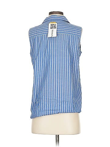 Lizsport Blue Striped Cotton Sleeveless Shirt (view 2)