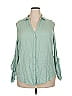 Soho JEANS NEW YORK & COMPANY 100% Rayon Green 3/4 Sleeve Blouse Size XXL - photo 1