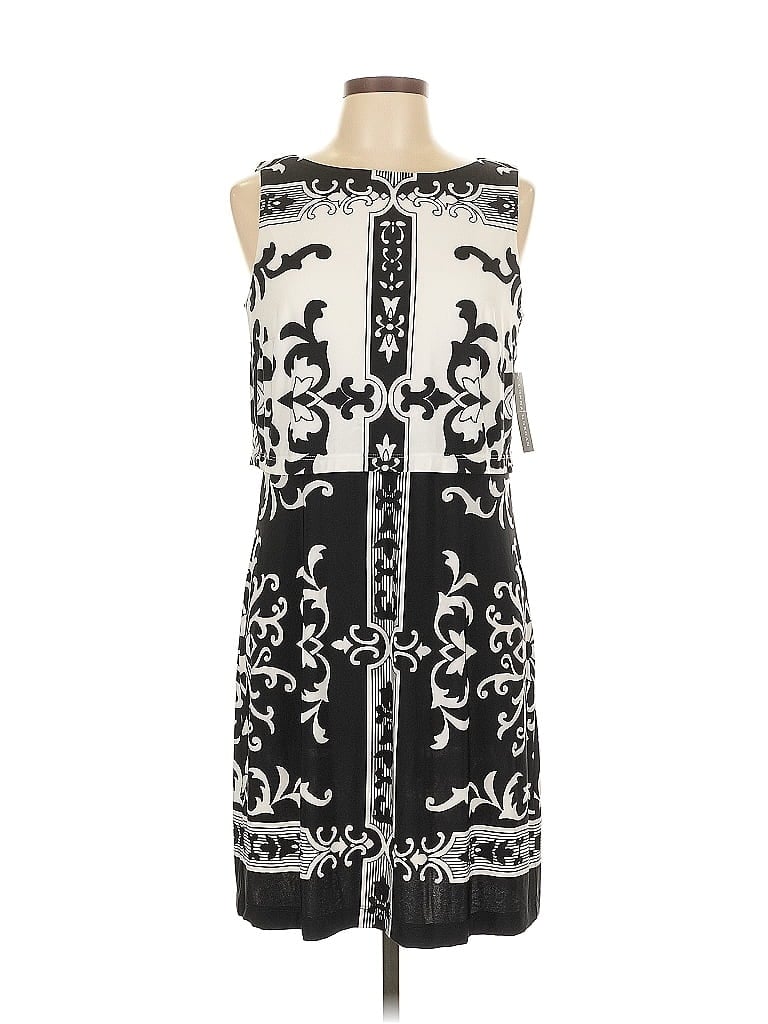 Donna Morgan Graphic Black Cocktail Dress Size 10 - photo 1