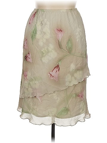 R&M Richards Sheer Pink Floral Casual Skirt (view 1)