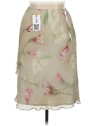 R&M Richards Sheer Pink Floral Casual Skirt (view 2)