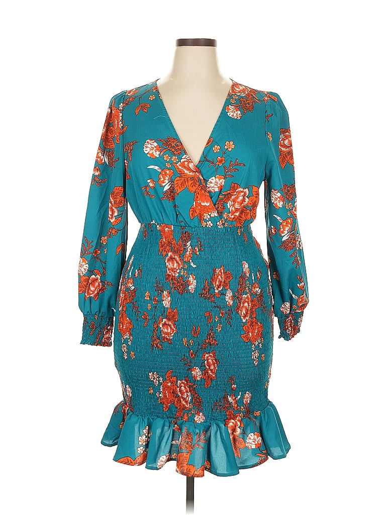 Pre-owned Shein Curve Cocktail Dress In Blue