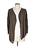 August Silk 100% Viscose Brown Green Cardigan Size L - photo 1