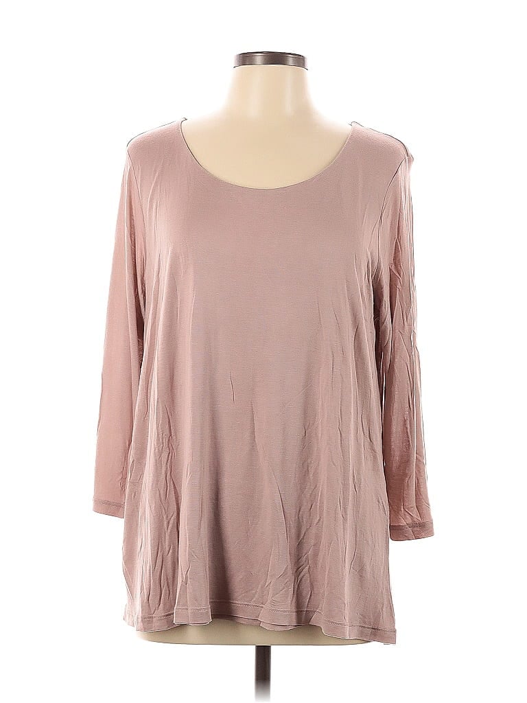 Purejill 100% Rayon Pink 3/4 Sleeve T-Shirt Size L - photo 1