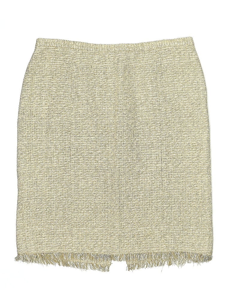 Pre-owned Doncaster Collection Silk Skirt In Gold