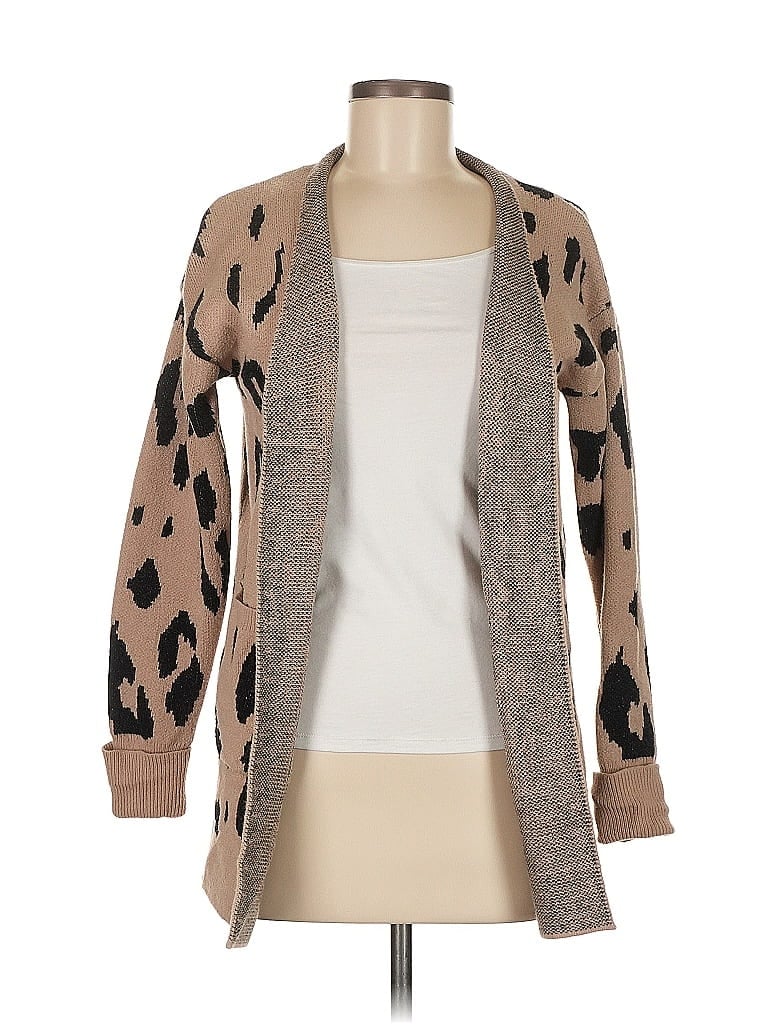 Zesica Animal Print Tan Cardigan Size M - photo 1