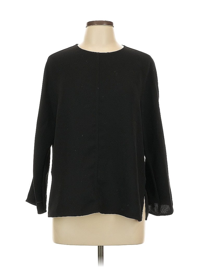 Pre-owned Vince Long Sleeve Blouse In Black