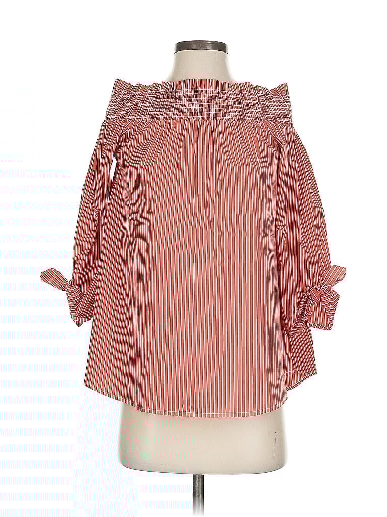 Pre-owned Chico's 3/4 Sleeve Blouse In Red