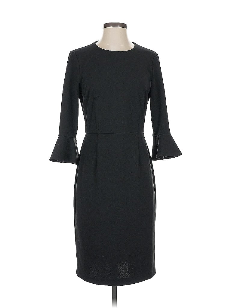 Donna Morgan Solid Black Cocktail Dress Size 4 - photo 1