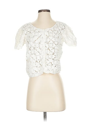 Kroshetta by Papillon White Crochet Casual Cardigan  (view 1)