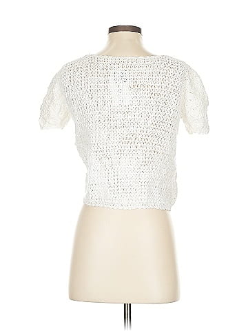 Kroshetta by Papillon White Crochet Casual Cardigan  (view 2)