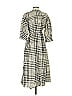 Apiece Apart 100% Cotton Checkered-gingham Gray Casual Dress Size XS - photo 2