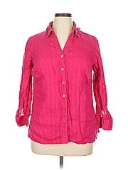 Jm Collection 3/4 Sleeve Button Down Shirt