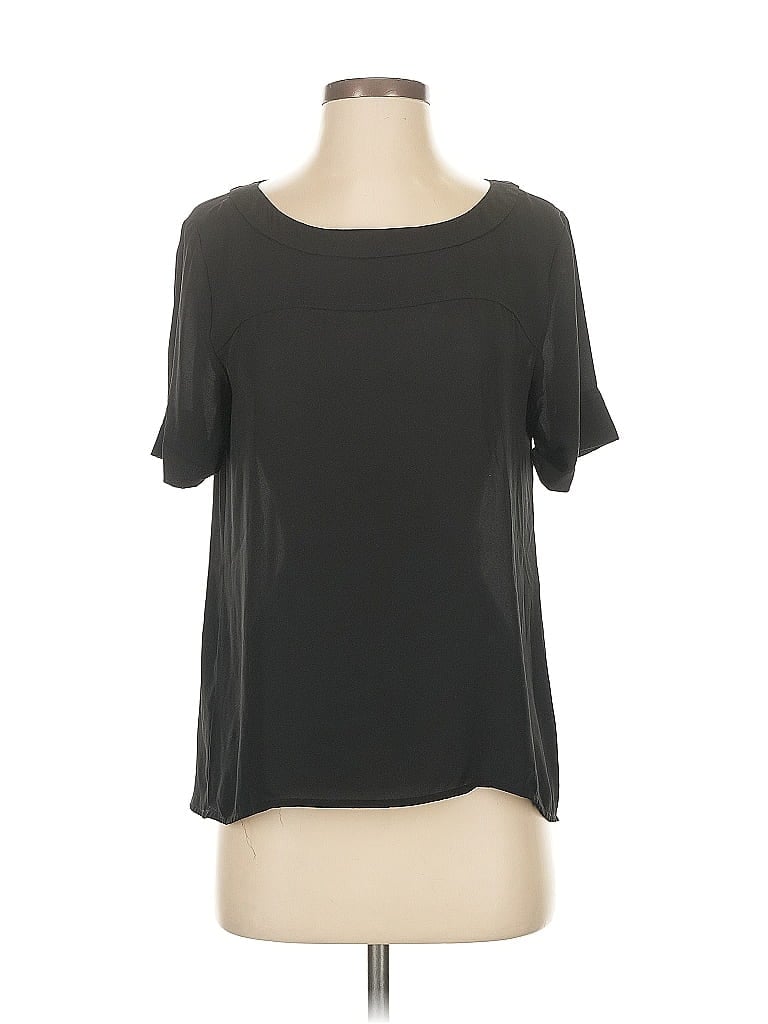 Pre-owned Ann Taylor Loft Short Sleeve Top Gray Scoop Neck Tops