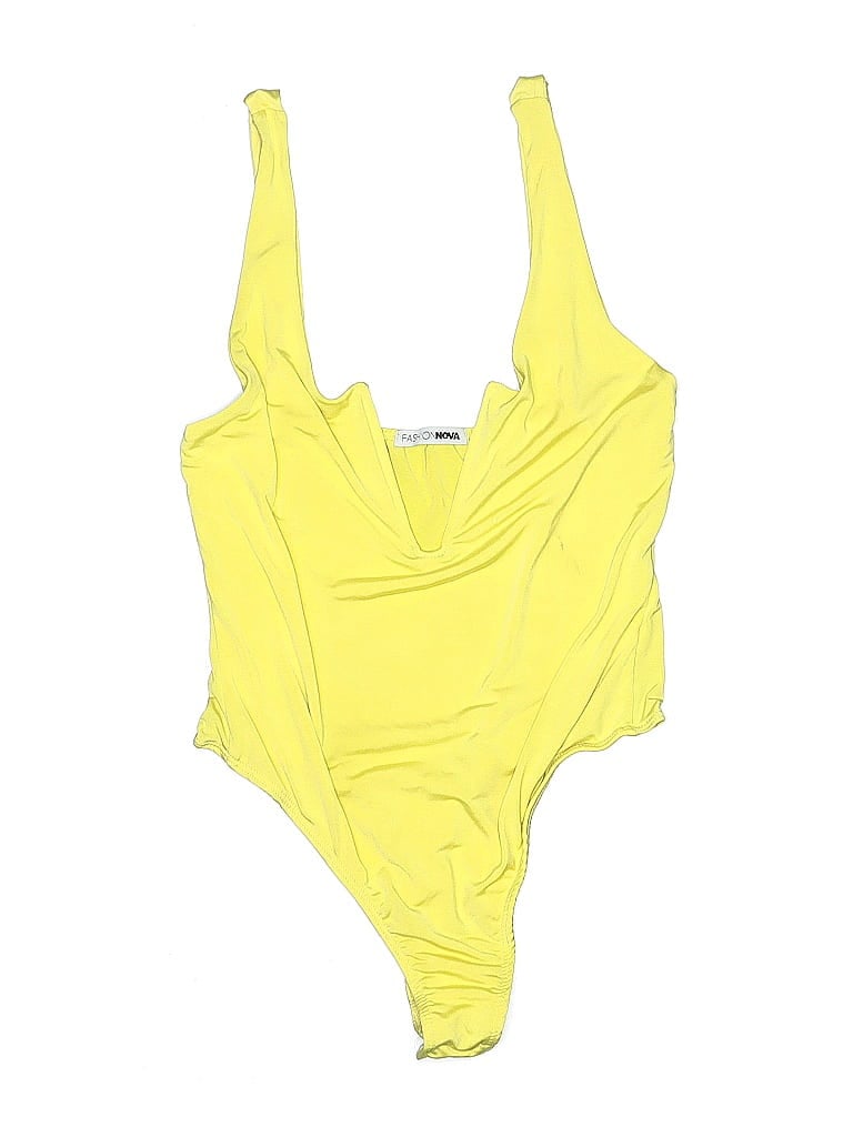 Pre-owned Fashion Nova Bodysuit In Yellow