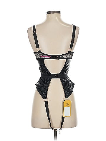 Seven 'til Midnight Black Mesh Bodysuit with Straps (view 2)