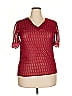 Assorted Brands Burgundy Red Short Sleeve Top Size 2X - photo 1