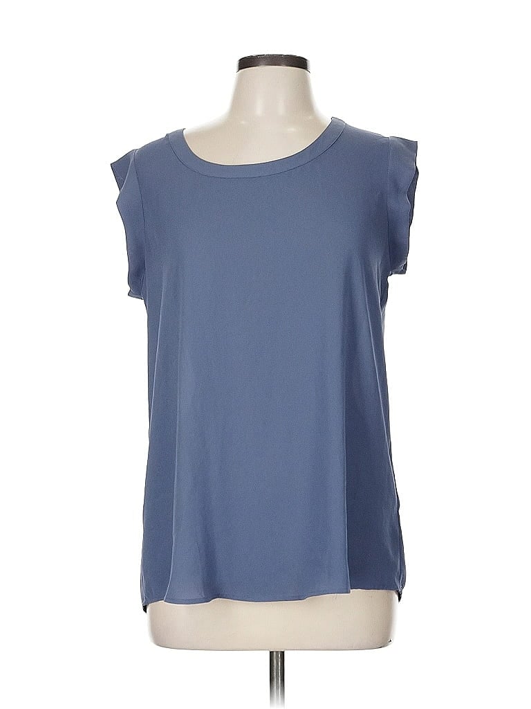 Pleione 100% Polyester Blue Short Sleeve Top Size M - photo 1