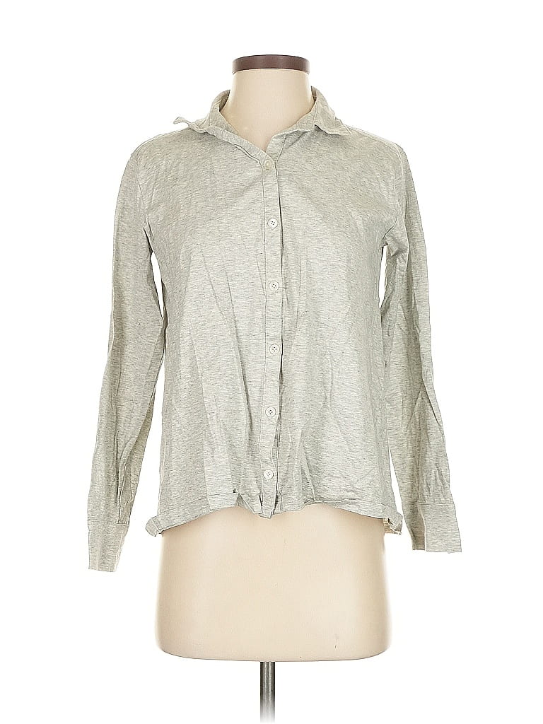 Pre-owned Banana Republic Long Sleeve Button Down Shirt In Gray